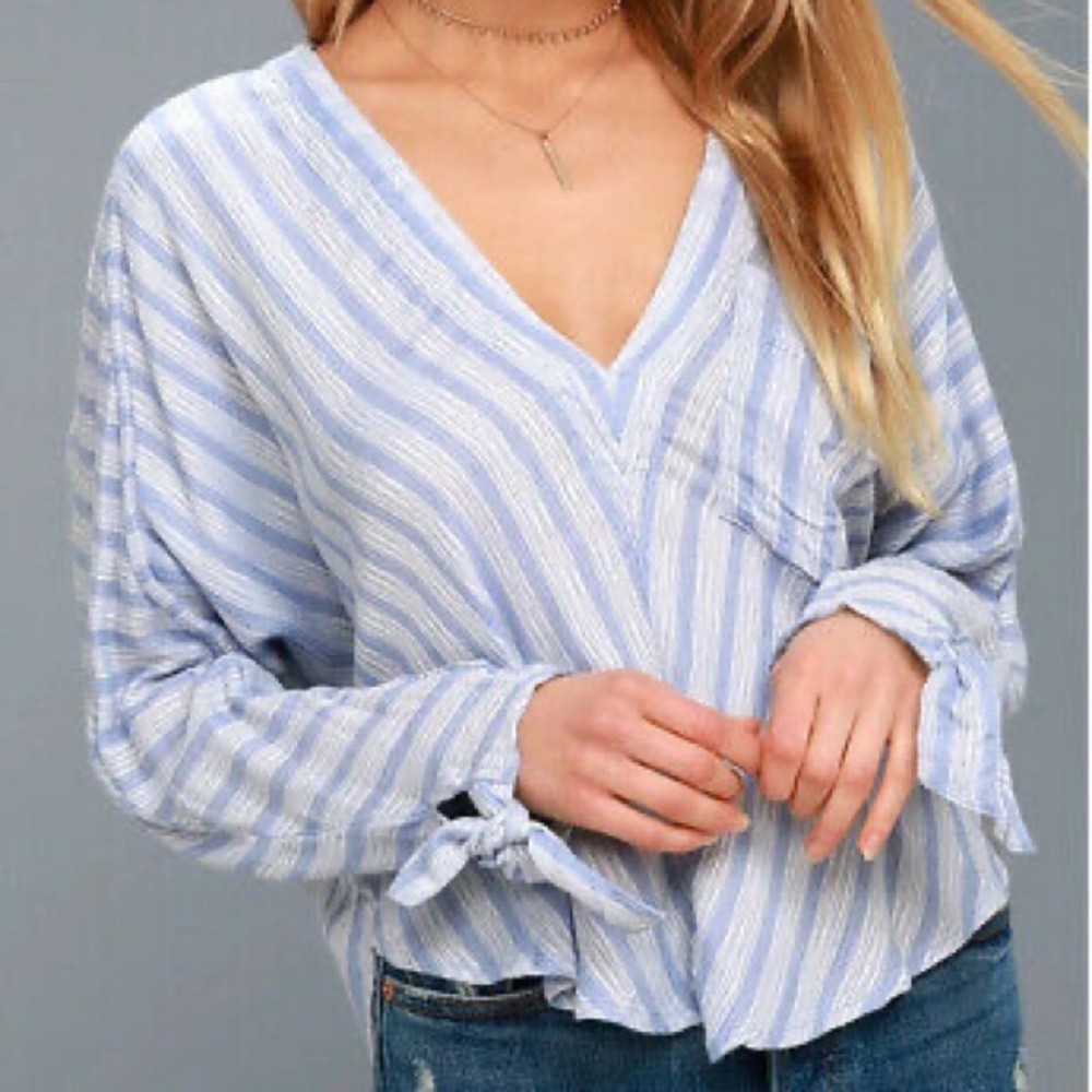 Free People Morning Striped Shirt / Blouse